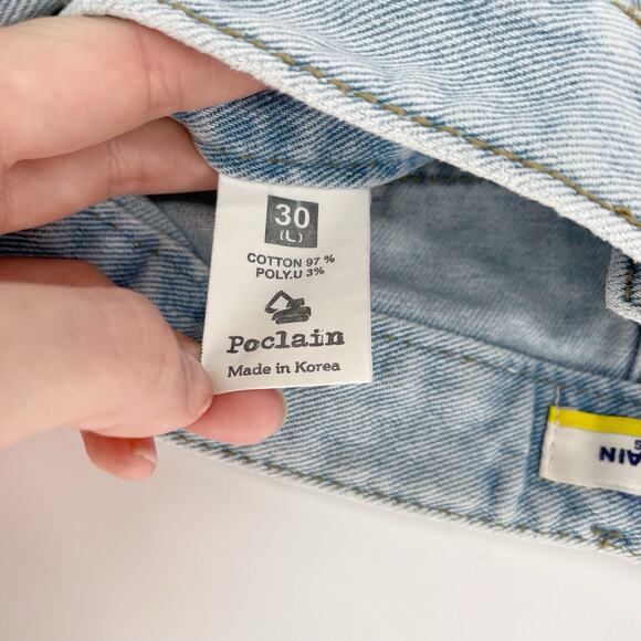 POCLAIN Women's Levi's Reworked Distressed Denim Shorts Size 30 Korea Cut Off - Picture 8 of 8